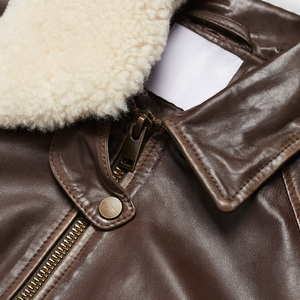 Blouson aviateur en cuir de haute qualité avec impression personnalisée, broderie, fabricant de vêtements d'extérieur décontractés pour hommes et femmes - Product Image 6