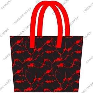 DST elegante bolso de mano con estampado rojo y blanco para mujer bolso de hombro de lona de inspiración griega bolso de compras de viaje reutilizable asas - Product Image 2