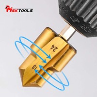 Jeu de forets étagés à queue hexagonale 3 pièces (20, 25, 32 mm) en HSS revêtu de titane pour l'élargissement de tuyaux, le métal, l'acier inoxydable, le bois, outil professionnel pour électricien
