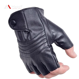 Vente en gros Gants en cuir à demi-doigts Design unique Gants de conduite sans doigts antidérapants Mode Sports de plein air But de travail - Product Image 4