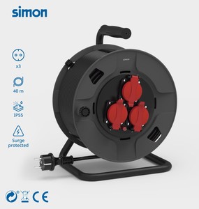 40m. Avvolgicavo professionale estensibile con 3 prese e copertura 3x1.5mm IP55 (Simon EX922601) - Product Image 2
