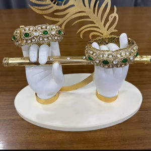 <b>Antique</b> <b>Gold</b> Plated Brass Polki Bracelet Fashion Jewelry for Weddings Parties Anniversaries-Sizes 2.4 2.6 Gift Idea - Product Image 1