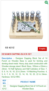 GREEN STARS SA Set de blocs de frappe en acier GS 621Z Outils de bijouterie pour la fabrication de bijoux - Product Image 2