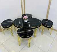 Table basse convertible de style moderne et luxueux en acier inoxydable, ensemble de salle à manger, pour la maison, le bureau, le bar, la cuisine, la chambre à coucher, usage domestique 2