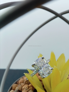 Bijoux fins ASSCHER forme 925 ARGENT blanc 10K or Vvs Moissanite diamant Solitaire bague de fiançailles 2.0 CT bague de mariage - Product Image 6