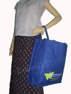 Lowellcraft JBP04387 Biodegradable Custom Printed Letter Pattern Medium Jute Shopping Promotional Tote <b>Bag</b>-Eco-Friendly <b>Bag</b> - Product Image 2