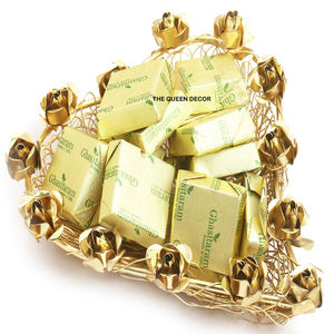 Plateau de service de forme personnalisée, couleur argent, plateau alimentaire de qualité alimentaire, design classique tendance, grande taille, 3 étages, sûr pour le chocolat - Product Image 4