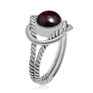 Bijoux fantaisie pierre précieuse Simple bague faite à la main 925 argent Sterling grenat Spinner bague Fine mode 925 estampillé bague en argent - Product Image 3