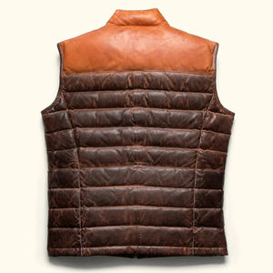 Chaleco Acolchado de Piel de Oveja Genuina Ultraligero de Invierno Europeo con Logotipo Personalizado para Hombre y Chaqueta de Hombre con Relleno de Plumón - Product Image 3