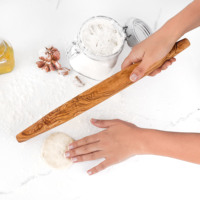 Rouleau à pâtisserie artisanal en bois d'olivier |   Ustensiles de cuisine tunisiens |   Emballage de marque privée