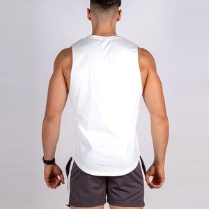 Hot Selling Customised Solid Color Gym Tank <b>Top</b> for <b>Men</b> High Quality Quick Dry Knitted Tank <b>Top</b> with Embroidery Decoration - Product Image 3