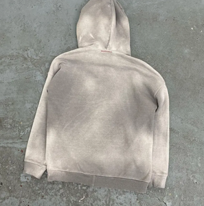 Sweat à capuche zippé personnalisé délavé à l'acide pour hommes Streetwear vintage sweats décontractés hiver polyester/coton teint uni - Product Image 2