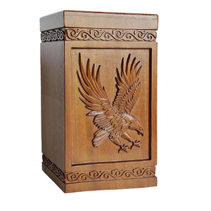 Urnes pour urnes funéraires en bois pour cendres humaines gravure à la main adulte aigle à tête blanche urne funéraire pour mère père - Product Image 3