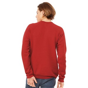 Bella Canvas <b>Red</b> Fleece Winter Warm Long Sleeve Pullover Crew Neck Tops Loose Fit Sweatshirt - Product Image 3