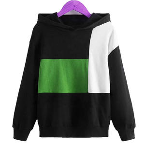 Mens Color Block Winter Hoodie 2025 Streetwear Custom Heavyweight 100% Cotton Pullover Plus Size Sweatshirts - Product Image 4