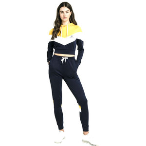 Ensemble de jogging de sport à capuche 100% coton deux pièces avec veste de piste d'équipe et pantalon de survêtement - Product Image 5