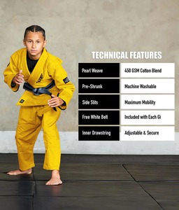 BJJ GI jiu jitsu brasileño niños kimono artes marciales GI uniforme de agarre ligero para niños algodón suave costura duradera - Product Image 4