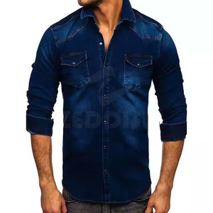 เสื้อเชิ้ตยีนส์แขนยาวผู้ชาย ผ้าฝ้าย 100% สำหรับฤดูร้อน - แฟชั่นใหม่ สวมใส่สบาย ระบายอากาศได้ดี แห้งเร็ว คุณภาพสูง บริการ OEM - Product Image 6