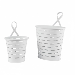 Juego de 2 Cubos Ovalados de Metal con Acabado de Cobre Estilo Vintage con Asas de Madera para Decoración del Hogar, Macetas o Cubos de Almacenamiento - Product Image 3