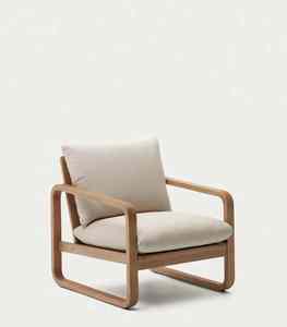 Diseño moderno al aire libre suave cómoda silla de teca de madera maciza inspirado cojín sofá para Villa jardín Hotel sala de estar - Product Image 1