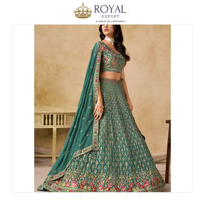 Distribuidor Mayorista de Ropa de Boda, Colección de Ropa India Tradicional, Lehenga Choli de Georgette con Bordado en Venta - Product Image 2