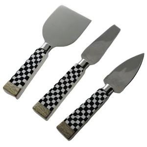 <b>White</b> <b>Acrylic</b> & Stainless Steel Cheese Set Food Grade Metal Serving Ware for Home Kitchen for Hotels and Dining Rooms - Product Image 3