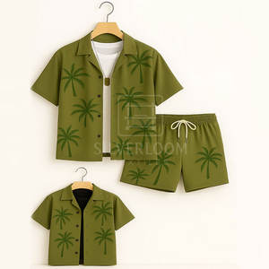 Wholesale <b>Summer</b> 100% Cotton <b>Men</b> Two Piece Set Loose Fit Short Sleeve Printed <b>Shirt</b> With Shorts | Breathable T-<b>Shirt</b> <b>For</b> <b>Men</b> - Product Image 4