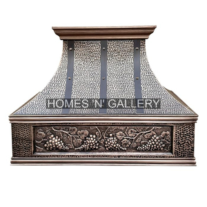 Classique cuivre intelligent hotte de cuisine cheminée en cuivre acier inoxydable hottes cuisine cheminée hotte vintage cuivre pur - Product Image 4