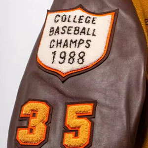 เสื้อแจ็คเก็ตหนังวาร์ซิตี้ขนสัตว์คุณภาพสูงสำหรับผู้ชาย แบรนด์ไฮสตรีท ปักลายตามสั่ง แขนยาว สไตล์เบสบอล สำหรับฤดูหนาว  ผ้าแคนวาส - Product Image 2