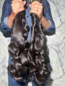 Venta al por mayor de mechones de pelo indio en bruto hinchable ondulado 100% Natural cabello humano en bruto extensión de paquete de pelo indio en bruto Remy - Product Image 5