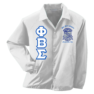 Chaquetas cortavientos bordadas personalizadas para entrenadores Chaqueta Phi Beta Sigma con letras griegas Crossing Line Venta caliente Chaqueta de invierno - Product Image 4