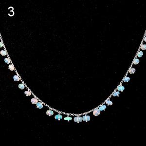 Collier d'opale véritable naturelle 925 fil d'argent Sterling enveloppé de perles bijoux faits à la main cadeau élégant pour elle pierre précieuse minimaliste - Product Image 6