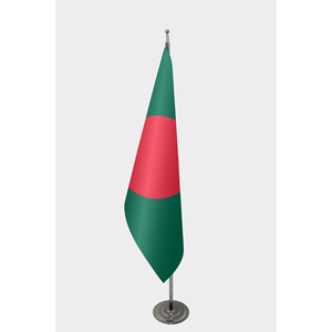 Bandera Oficial de Bangladesh para Interiores, Impresa Digitalmente, de Satén de Poliéster y Seda, con Asta de Aluminio y Fibra de Vidrio, para Exhibición - Product Image 1