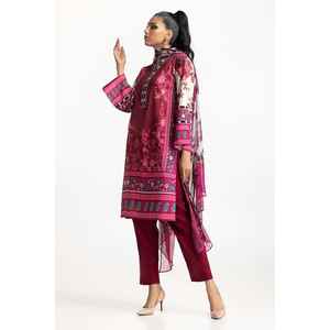 Conjunto de Traje de 3 Piezas con Estampado Cruzado Rosa para Mujer - Product Image 3