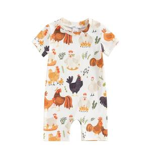 Vente en gros Vêtements western d'été pour bébé à manches courtes imprimé animal Barboteuses unisexe pour nouveau-né pour garçons et filles - Product Image 3