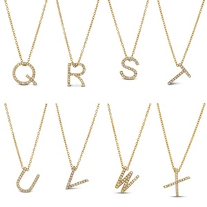 Alfabeto personalizado oro/plata tachonado joyería fina colgantes y dijes circón/moissanita/laboratorio cultivado/diamante Natural - Product Image 2
