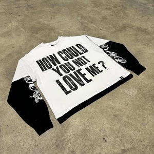 Camiseta de manga larga de doble capa de gran tamaño personalizada para hombre, camiseta con borde sin procesar, serigrafía térmica con tejido de punto - Product Image 4