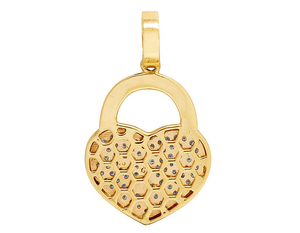 Le plus récent luxe plaqué or glacé Blinged Out Moissanite diamant 925 argent forme de coeur Hip Hop pendentif et breloques - Product Image 4