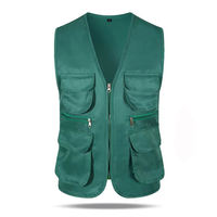 Gilet de pêche d'hiver léger et respirant, multi-poches, en polyester, sans manches, fermeture éclair, logo personnalisé, OEM, travail en extérieur, utilitaire