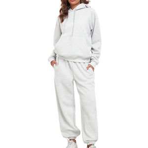 Chándales Casuales con Capucha para Mujer, Personalizados con Logotipo, Invierno, Ecológicos, 100% Algodón, Transpirables, Manga Larga, Ropa Deportiva - Product Image 1