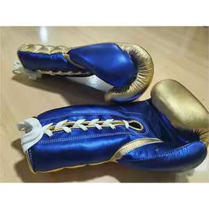 Gants de boxe en cuir de vachette sur mesure PU broderie de perles métalliques impression de logo personnalisé taille universelle pour les arts martiaux - Product Image 3