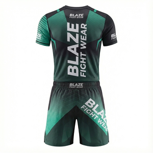 ชุดแรชการ์ดแบบเต็มตัวสำหรับผู้ชายและผู้หญิง Blaze Fight Wear และกางเกงขาสั้นสำหรับฝึกซ้อมบราซิลเลียนยิวยิตสู สำหรับผู้ใหญ่ที่ต้องการฝึกซ้อมและต่อสู้ - Product Image 2