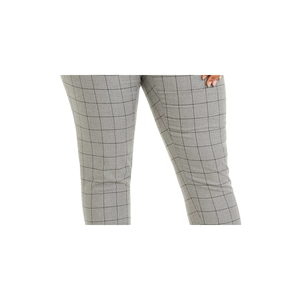 Pantaloni Calvin Klein da Donna Taglie Forti Grigio Fantasia Tartan a Gamba Stretta a Vita Alta Stile Matita per Ufficio Taglia 18W con Cintura - Product Image 3