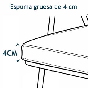 Cojines para Silla de Jardín Estilo Loft 95x50x4cm, Resistentes al Agua, Ligeros, con Relleno de Espuma y Correas de Sujeción para Uso en Exteriores - Product Image 3