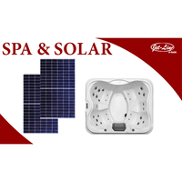 VILLA FELICIA Spa Exterior para 4 Personas, Sistema Solar de 820 W, Estructura de Aluminio, Bañera de Acrílico, Grogger Eléctrico de 50 cm, 215x180x82 cm