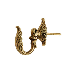 Crochets porte-clés en laiton d'inspiration antique avec finition polie et motifs artistiques pour un rangement mural élégant - Product Image 1