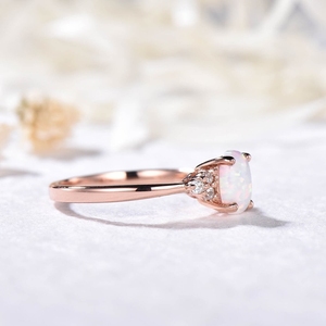 Bagues de fiançailles en or pour femmes Unique Opale éthiopienne Luxe Nouveau Design Or massif 9-18kt Certifié IGI Style romantique Diamants fins - Product Image 3