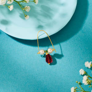 Rose <b>Gold</b> Drop <b>Earrings</b> for <b>Men</b>-Trendy Ethnic Stud <b>Earrings</b> for Wedding Engagement Anniversary Party & Gift - Product Image 1