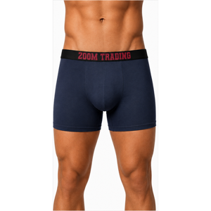Caleçons Boxers Respirants Écologiques pour Hommes, Taille Mi-Haute, Bleu Marine, Tricotés Sans Coutures, 100% Polyester, Ceinture Personnalisée - Product Image 1
