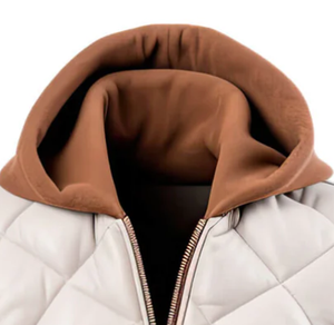 Chaqueta de cuero de piel de oveja Chaqueta de cuero para hombre Chaqueta de cuero de color marrón para hombre - Product Image 3